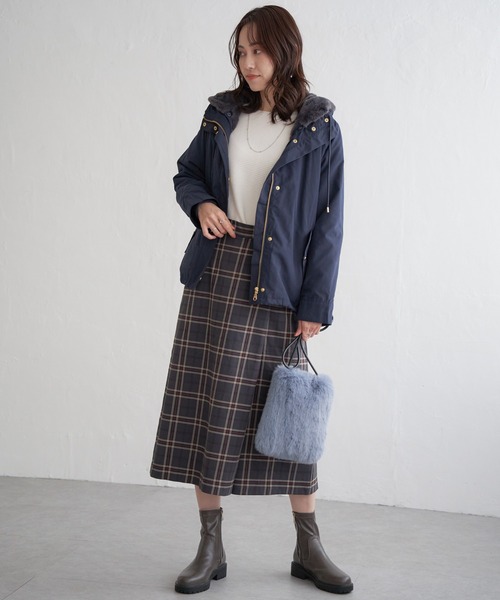 ikka(イッカ)の「チェックタイトスカート風パンツ(その他パンツ・レディース・ネイビー/グレー系その他・S/M/L)」の21枚目の写真