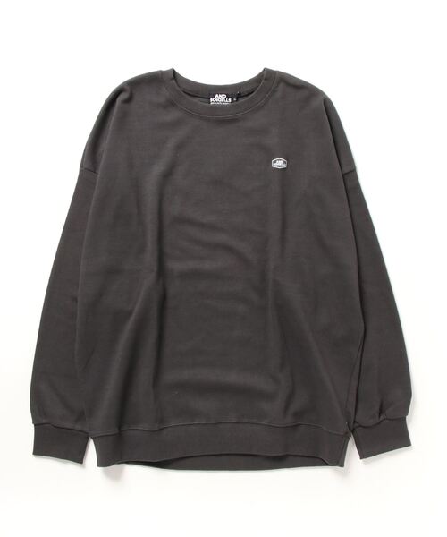 Satellite(サテライト)の「【Satellite サテライト】BUY2 LOGO 02 TRAINER 「綺麗なワイドシルエットでさまざまなシーンで活躍間違いなし! SATELLITE(サテライト)のロゴスウェット」(スウェット・メンズ・ブラック/チャコールグレー/ベージュ・FREE)」の3枚目の写真