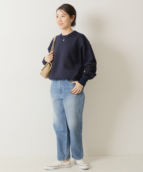 ESLOW（エスロー）の「【ESLOW/エスロー】 SWEAT SHIRT（スウェット・レディース・ベージュ/ネイビー・FREE）」の3枚目の写真