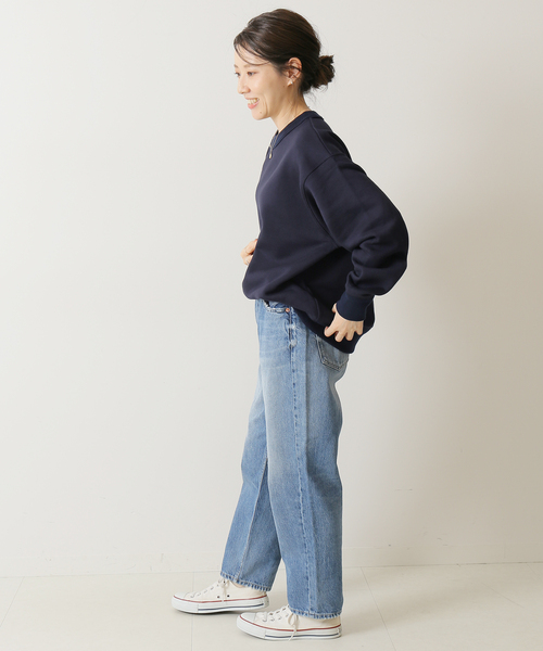 ESLOW（エスロー）の「【ESLOW/エスロー】 SWEAT SHIRT（スウェット・レディース・ベージュ/ネイビー・FREE）」の4枚目の写真