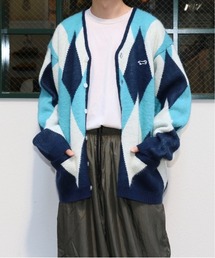 NUMBER (N)INEナンバーナイン×TOWN CRAFTタウンクラフト DAIYA JACQUARD CARDIGANダイヤジャガードカーディガンユニセックス