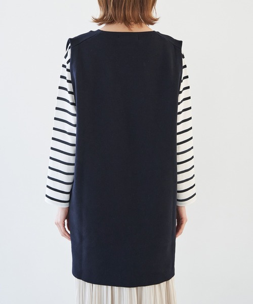 ROPE' PICNIC（ロペピクニック）の「RENU/Vあきニットロングベスト（ベスト・レディース・ネイビー/オフホワイト・38）」の13枚目の写真