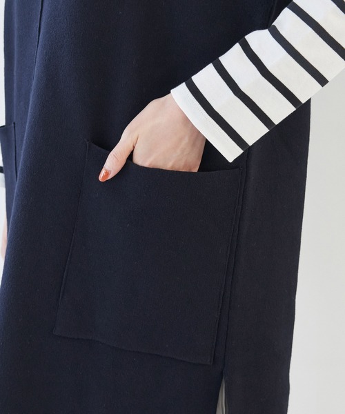 ROPE' PICNIC（ロペピクニック）の「RENU/Vあきニットロングベスト（ベスト・レディース・ネイビー/オフホワイト・38）」の16枚目の写真