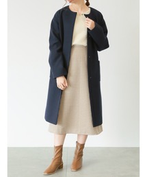 Te chichi TERRASSE | ノーカラーバックベルトコート(その他アウター)