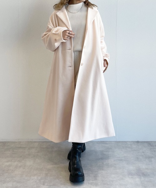 2019A/W ダブルロングジャケット/チェスターコート ダブルチェスターロングコート チェスターコート ロングコート