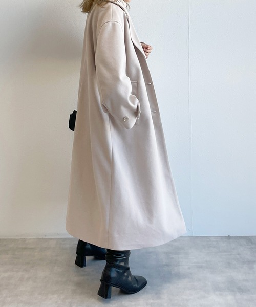 w closet（ダブルクローゼット）の「ロングチェスターコート（チェスターコート・レディース・ブラック/モカ/キナリ/グレー・FREE）」の18枚目の写真