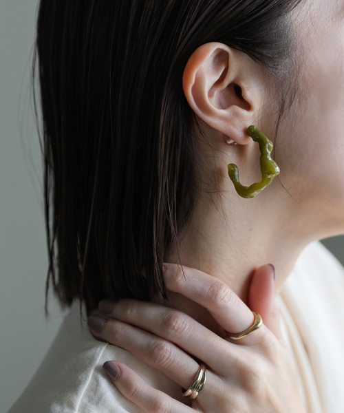 select MOCA(セレクトモカ)の「lavaクリアピアス(ピアス(両耳用)・レディース・ミント/グリーン/ブラウン・FREE)」の2枚目の写真