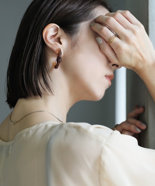 select MOCA(セレクトモカ)の「lavaクリアピアス(ピアス(両耳用)・レディース・ミント/グリーン/ブラウン・FREE)」の4枚目の写真