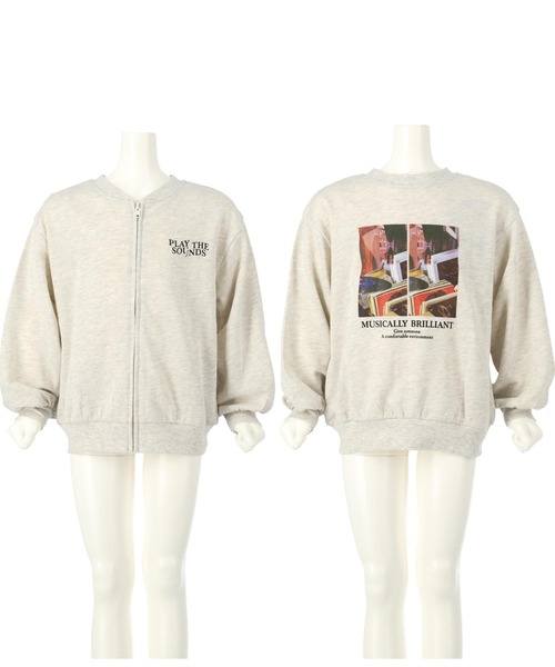 ANAP kids（アナップキッズ）の「前後2WAYフォトプリントブルゾン【親子お揃い】（スウェット・キッズ・ブラック/ライトグレー/グリーン・110cm/120cm/130cm）」の9枚目の写真