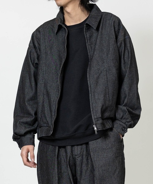 JOHN'S CLOSET（ジョンズクローゼット）の「【13】カーブデザイン ジップアップジャケット/ブルゾン セットアップ展開有り（ブルゾン・メンズ・グレー/ブラック/サックスブルー/ブルー/ブラック系2/ブラック系1/ブラウン/インディゴブルー・LARGE/MEDIUM）」の19枚目の写真