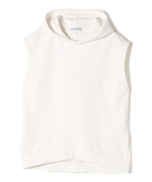 SHIPS Days（シップスデイズ）の「SHIPS Days:〈洗濯機可能〉オーバーダイ 裏毛 ノースリーブ フーディー（パーカー・レディース・オフホワイト/オレンジ/ブルー・ONE SIZE）」の2枚目の写真