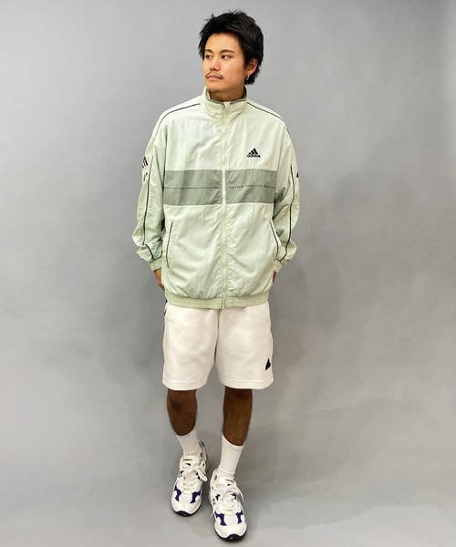 adidas(アディダス)の「adidas/アディダス スリーストライプス/バックプリント オーバーサイズ/ユニセックス ウィンドジャケット/ ウーブンジャケット BUK39(ナイロンジャケット・メンズ・ブラック/ネイビー/ライトグリーン系・L/M/2XL/XL/3XL)」の18枚目の写真