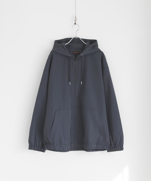 ETELIO（エテリオ）の「スムースツイル ジップアップフーデットジャケット（ブルゾン・メンズ・チャコール/ベージュ/ブルー/ブラック・S/M/L）」の19枚目の写真