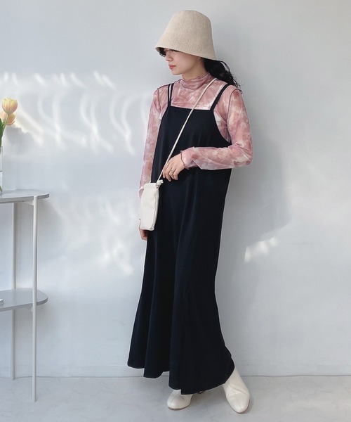 AS KNOW AS plus（アズノゥアズプラス）の「○前後OK!! マーメイドキャミワンピース（ワンピース・レディース・ブラック/サックスブルー/ライトグリーン・FREE）」の4枚目の写真