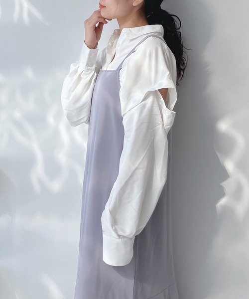 AS KNOW AS plus（アズノゥアズプラス）の「○前後OK!! マーメイドキャミワンピース（ワンピース・レディース・ブラック/サックスブルー/ライトグリーン・FREE）」の13枚目の写真