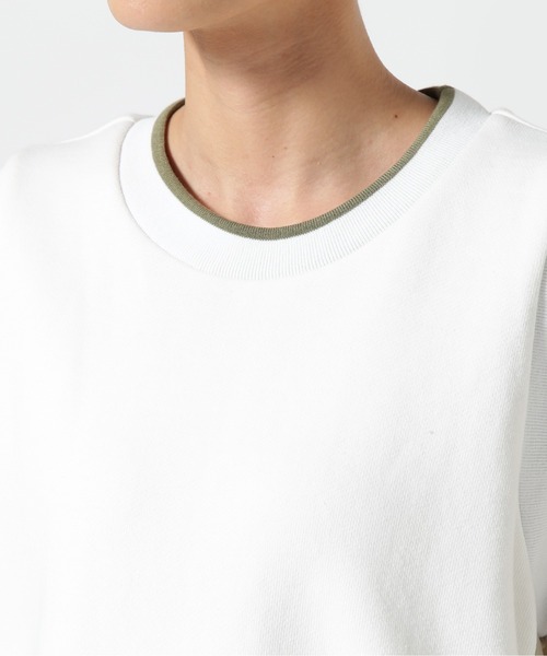 Risley(リズレー)の「Risley/リズレー/異素材切替スウェットワンピース(ワンピース・レディース・ホワイト/ネイビー・F)」の6枚目の写真