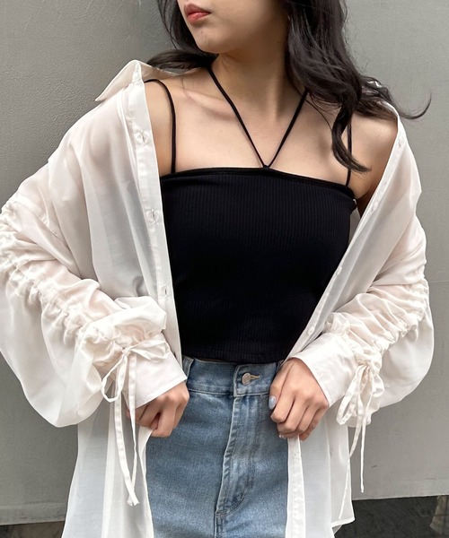 INGNI（イング）の「ホルターネックリブキャミ（キャミソール・レディース・オフホワイト/その他/ブラック/その他8・M）」の9枚目の写真