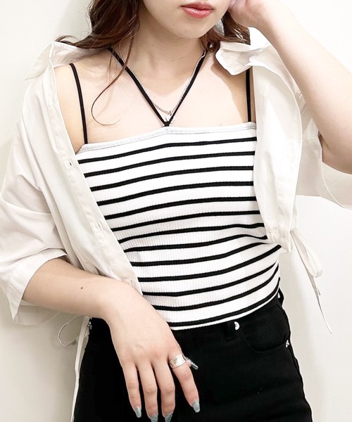 INGNI（イング）の「ホルターネックリブキャミ（キャミソール・レディース・オフホワイト/その他/ブラック/その他8・M）」の13枚目の写真