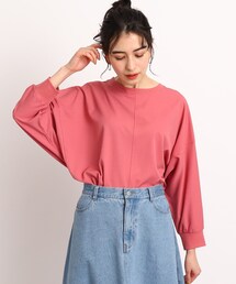 DRESKIP | 【さらりと綺麗シルエット】イージーケアー リブ切替ドルマンブラウス(シャツ/ブラウス)