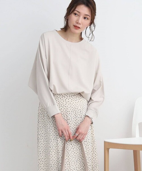 DRESKIP（ドレスキップ）の「◆【さらりと綺麗シルエット】イージーケア リブ切替ドルマンブラウス（シャツ/ブラウス・レディース・グリーン/ピンク系/黄緑系/レモンイエロー/ライトベージュ/ブラック・00）」の3枚目の写真