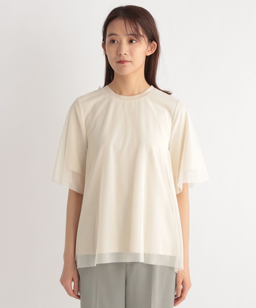 Andemiu(アンデミュウ)の「チュールカサネT189153(Tシャツ/カットソー・レディース・ブラック/オフホワイト/ブルー/アイボリー・FREE)」の11枚目の写真