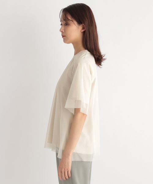 Andemiu(アンデミュウ)の「チュールカサネT189153(Tシャツ/カットソー・レディース・ブラック/オフホワイト/ブルー/アイボリー・FREE)」の12枚目の写真