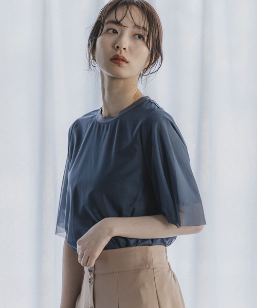 Andemiu(アンデミュウ)の「チュールカサネT189153(Tシャツ/カットソー・レディース・ブラック/オフホワイト/ブルー/アイボリー・FREE)」の22枚目の写真