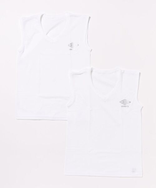 UMBRO(アンブロ)の「UMBRO/アンブロ BOY'S Vネックスリーブレス 2枚組 キッズ 男の子(その他アンダーウェア/インナー・キッズ・ブラック/ホワイト・140/160/170/130/150)」の1枚目の写真