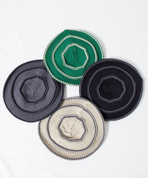 RACAL(ラカル)の「Stripe Knit Tam Beret / ボーダーニットタムベレー(ニットキャップ/ビーニー・メンズ・ベージュ/グリーン/グレー/ブラック・FREE)」の14枚目の写真