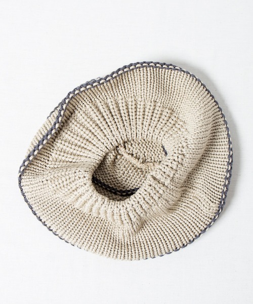 RACAL(ラカル)の「Stripe Knit Tam Beret / ボーダーニットタムベレー(ニットキャップ/ビーニー・メンズ・ベージュ/グリーン/グレー/ブラック・FREE)」の11枚目の写真