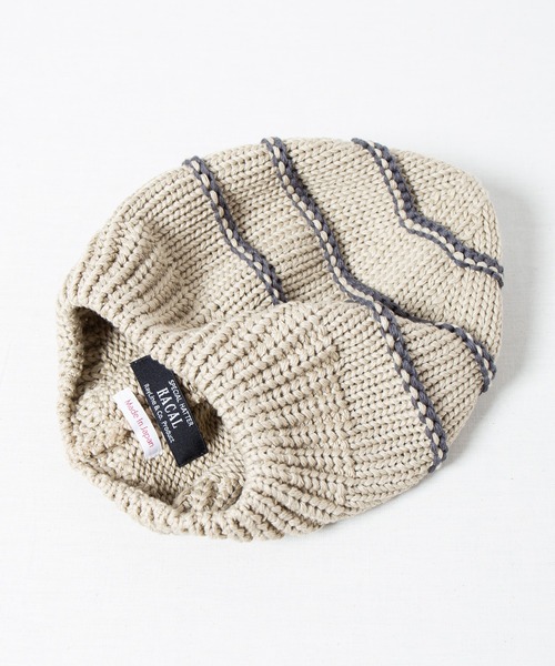 RACAL(ラカル)の「Stripe Knit Tam Beret / ボーダーニットタムベレー(ニットキャップ/ビーニー・メンズ・ベージュ/グリーン/グレー/ブラック・FREE)」の20枚目の写真