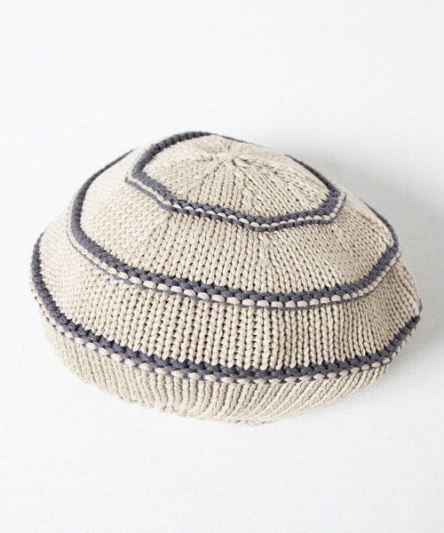 RACAL(ラカル)の「Stripe Knit Tam Beret / ボーダーニットタムベレー(ニットキャップ/ビーニー・メンズ・ベージュ/グリーン/グレー/ブラック・FREE)」の15枚目の写真