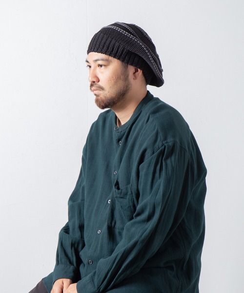 RACAL(ラカル)の「Stripe Knit Tam Beret / ボーダーニットタムベレー(ニットキャップ/ビーニー・メンズ・ベージュ/グリーン/グレー/ブラック・FREE)」の21枚目の写真