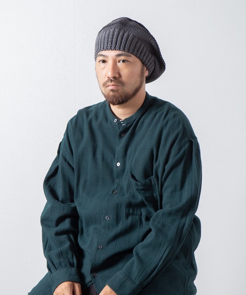 RACAL(ラカル)の「Stripe Knit Tam Beret / ボーダーニットタムベレー(ニットキャップ/ビーニー・メンズ・ベージュ/グリーン/グレー/ブラック・FREE)」の13枚目の写真