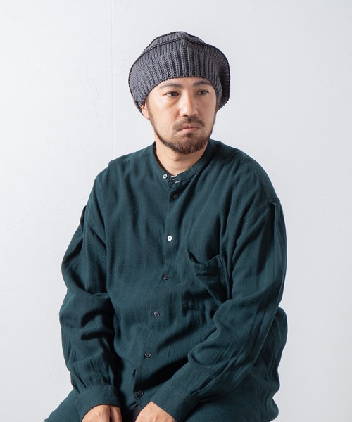 RACAL(ラカル)の「Stripe Knit Tam Beret / ボーダーニットタムベレー(ニットキャップ/ビーニー・メンズ・ベージュ/グリーン/グレー/ブラック・FREE)」の22枚目の写真