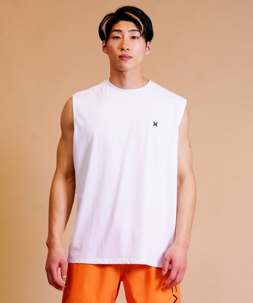 Hurley (ハーレー)の「Hurley/ハーレー ラッシュガード ノースリーブ/バックプリント UVカット 吸汗速乾 23S01MRG04(ラッシュガード・メンズ・オレンジ/ホワイト/ブラック・S/M/L)」の4枚目の写真