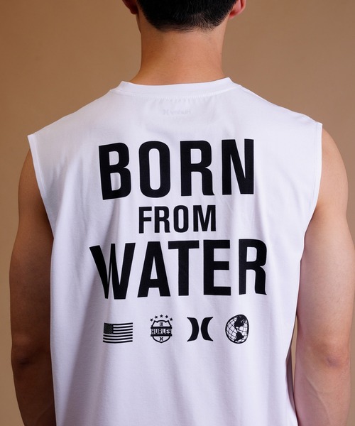 Hurley (ハーレー)の「Hurley/ハーレー ラッシュガード ノースリーブ/バックプリント UVカット 吸汗速乾 23S01MRG04(ラッシュガード・メンズ・オレンジ/ホワイト/ブラック・S/M/L)」の6枚目の写真