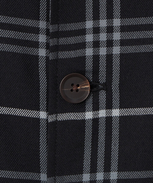 Purple&Yellow（パープルアンドイエロー）の「チェック ラグランコート（ステンカラーコート・メンズ・ホワイト/ブラック・SMALL/MEDIUM/LARGE）」の11枚目の写真