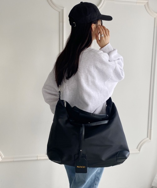 wears（ウェアーズ）の「大容量 無地トラベルボストンバッグ トートバッグ ショルダーバッグ（トートバッグ・レディース・グレイッシュベージュ/ブラック/グレー/ピンク・FREE）」の21枚目の写真