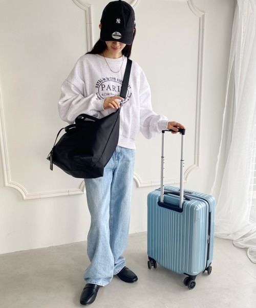 wears（ウェアーズ）の「大容量 無地トラベルボストンバッグ トートバッグ ショルダーバッグ（トートバッグ・レディース・グレイッシュベージュ/ブラック/グレー/ピンク・FREE）」の5枚目の写真