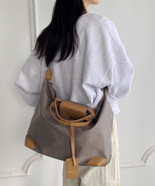 wears（ウェアーズ）の「大容量 無地トラベルボストンバッグ トートバッグ ショルダーバッグ（トートバッグ・レディース・グレイッシュベージュ/ブラック/グレー/ピンク・FREE）」の12枚目の写真