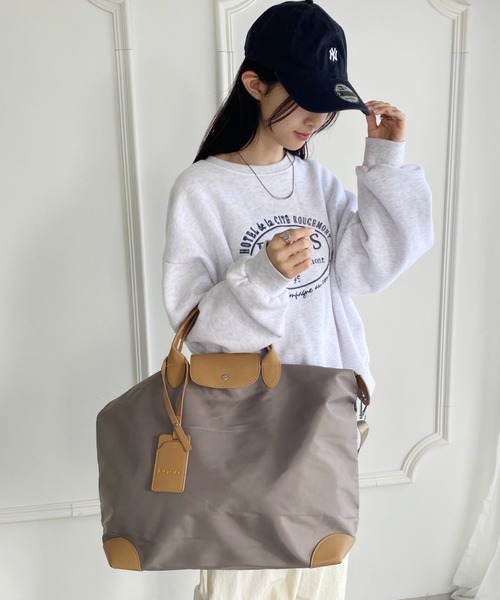 wears（ウェアーズ）の「大容量 無地トラベルボストンバッグ トートバッグ ショルダーバッグ（トートバッグ・レディース・グレイッシュベージュ/ブラック/グレー/ピンク・FREE）」の17枚目の写真