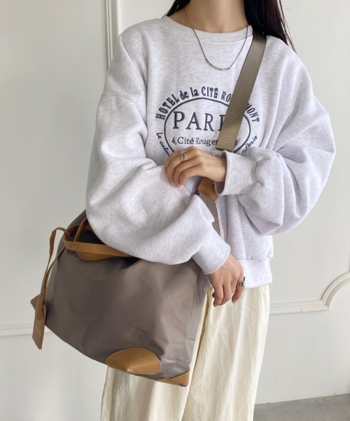 wears（ウェアーズ）の「大容量 無地トラベルボストンバッグ トートバッグ ショルダーバッグ（トートバッグ・レディース・グレイッシュベージュ/ブラック/グレー/ピンク・FREE）」の14枚目の写真