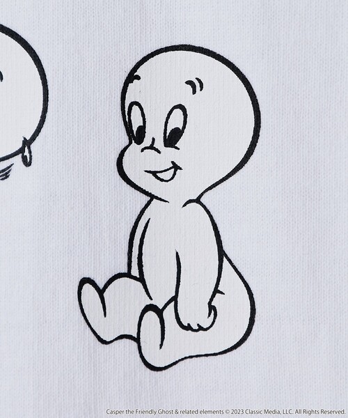 FREAK'S STORE(フリークスストア)の「【限定展開】Casper/キャスパー 別注 ビッグシルエット バックプリント クルーネックTシャツ(Tシャツ/カットソー・メンズ・ダークグリーン/アッシュグレー/ホワイト/ブラック・LARGE/SMALL/MEDIUM)」の6枚目の写真