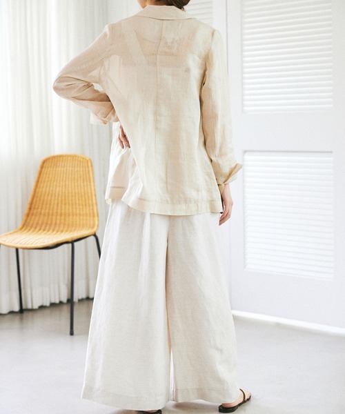 KAGAMI　BABYLONE ベージュ テーラードジャケット F BABYLONE（バビロン）の「シアーラミージャケット（テーラード