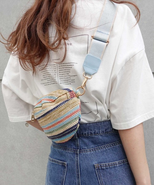 CORNERS（コーナーズ）の「レインボーボディバッグ（ボディバッグ/ウエストポーチ・レディース・ブルー/ピンク・FREE）」の6枚目の写真