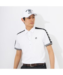 FILA GOLF/フィラゴルフ ゴルフウェア 吸汗速乾 UVカット 切替ライン ハーフボタンダウン 半袖 シャツ ポロシャツ