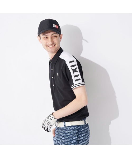 FILA GOLF(フィラゴルフ )の「FILA GOLF/フィラゴルフ ゴルフウェア 吸汗速乾 UVカット 切替ライン ハーフボタンダウン 半袖 シャツ ポロシャツ(ポロシャツ・メンズ・ホワイト/ブラック/ベージュ/ピンク・M/L/LL/3L)」の19枚目の写真