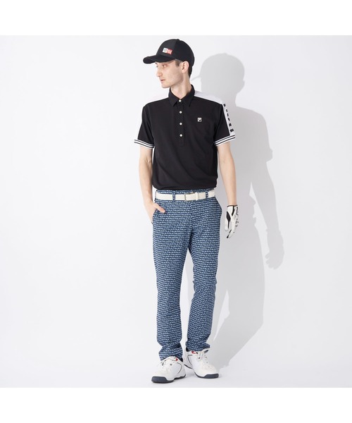 FILA GOLF(フィラゴルフ )の「FILA GOLF/フィラゴルフ ゴルフウェア 吸汗速乾 UVカット 切替ライン ハーフボタンダウン 半袖 シャツ ポロシャツ(ポロシャツ・メンズ・ホワイト/ブラック/ベージュ/ピンク・M/L/LL/3L)」の21枚目の写真