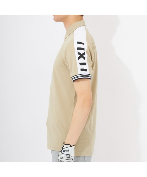 FILA GOLF(フィラゴルフ )の「FILA GOLF/フィラゴルフ ゴルフウェア 吸汗速乾 UVカット 切替ライン ハーフボタンダウン 半袖 シャツ ポロシャツ(ポロシャツ・メンズ・ホワイト/ブラック/ベージュ/ピンク・M/L/LL/3L)」の15枚目の写真